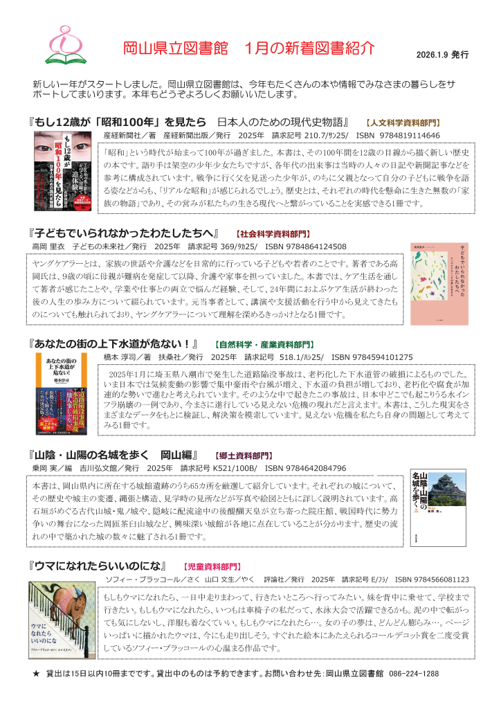 「新着図書リスト(１２月)」ポスター